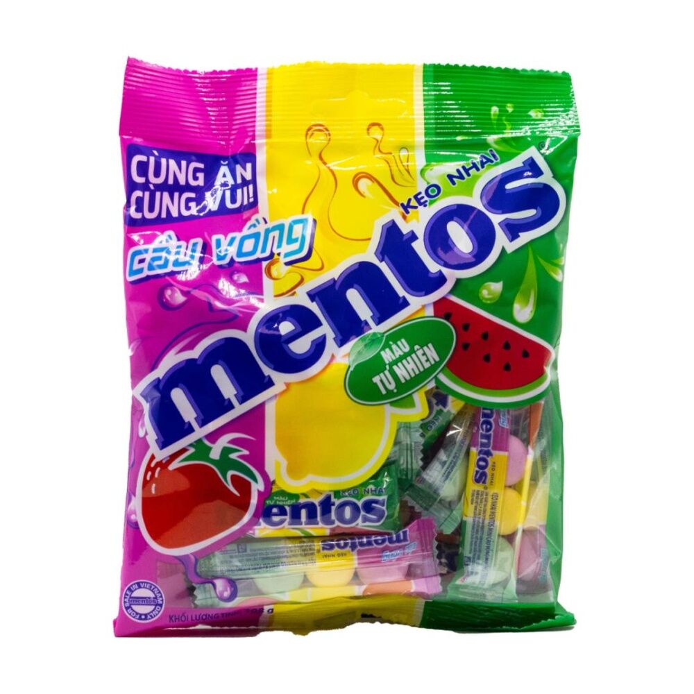 45PK Mentos Mini Rainbow Chewy Candy Fruit Flavours Sweets Chew 108g