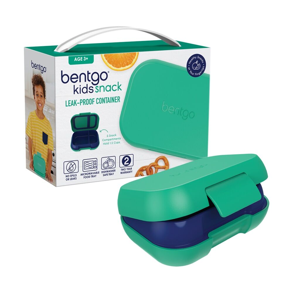 Bentgo Snack Container Leakproof Kid Friendly 1.5 Cup Capacity Green Royal