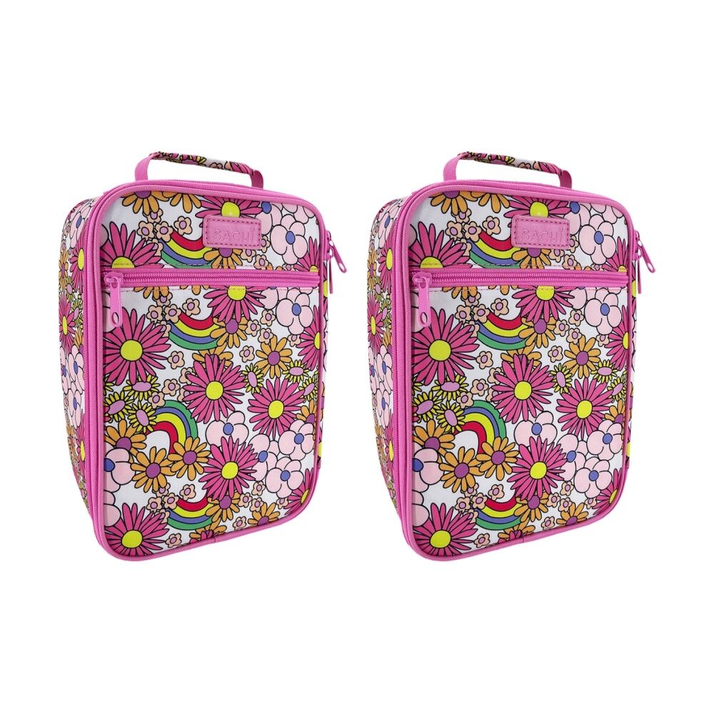 2PK Sachi Junior Insulated School Food Lunch Bag Flower Power 21x11x28cm