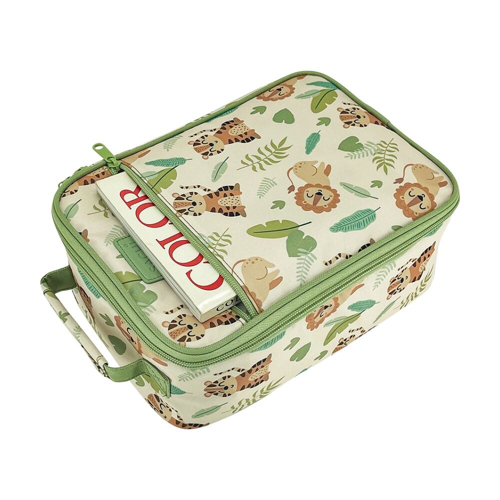 Sachi Junior Insulated School Food Lunch Bag Jungle Buddies 21x11x28cm