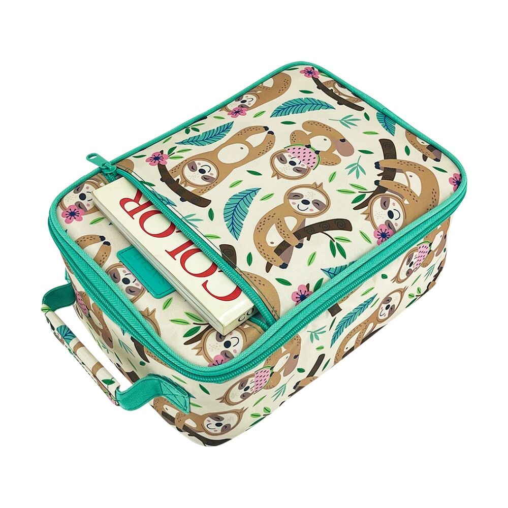2PK Sachi Junior Insulated School Food Lunch Bag Sleepy Sloths 21x11x28cm