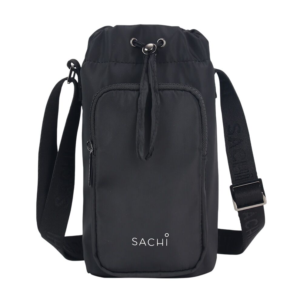 Sachi Crossbody Lite Insulated Bottle Bag With Adjustable Strap Black