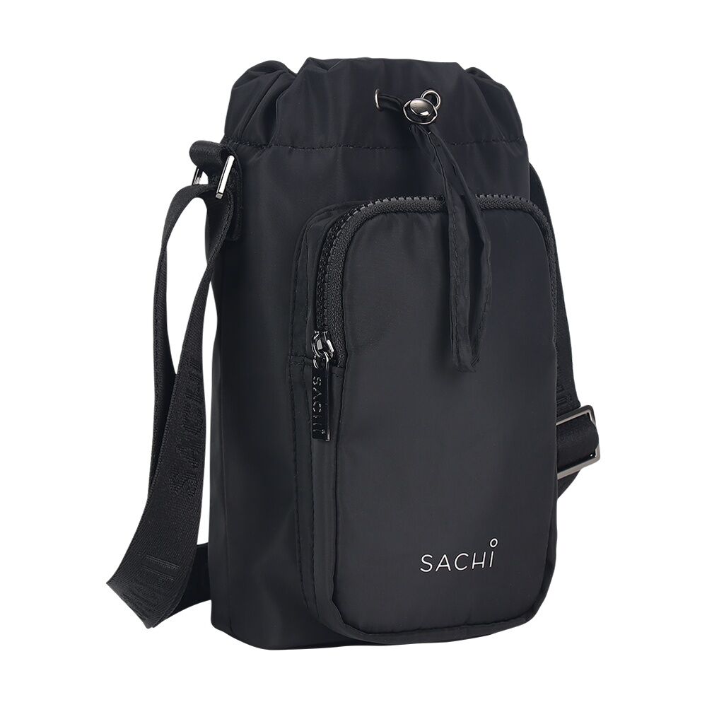 Sachi Crossbody Lite Insulated Bottle Bag With Adjustable Strap Black