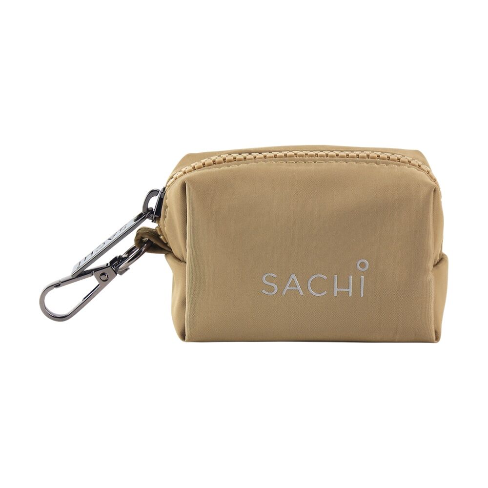 2PK Sachi PupPack Portable Waste Bag Holder Zip Closure Accessory Latte