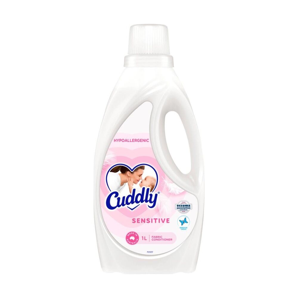 12PK Cuddly Sensitive Hypoallergenic Fabric Conditioner 1L Gentle Fragrance