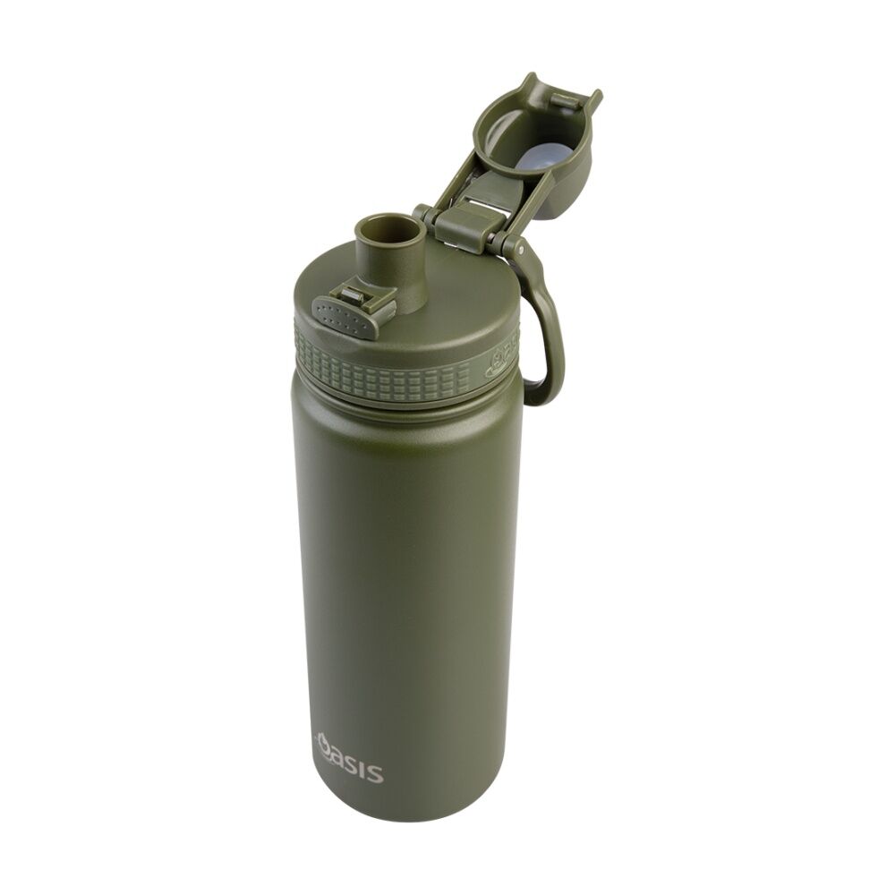 2PK Oasis Stainless Steel Double Wall Insulated Sports Bottle Forest Green 550ml