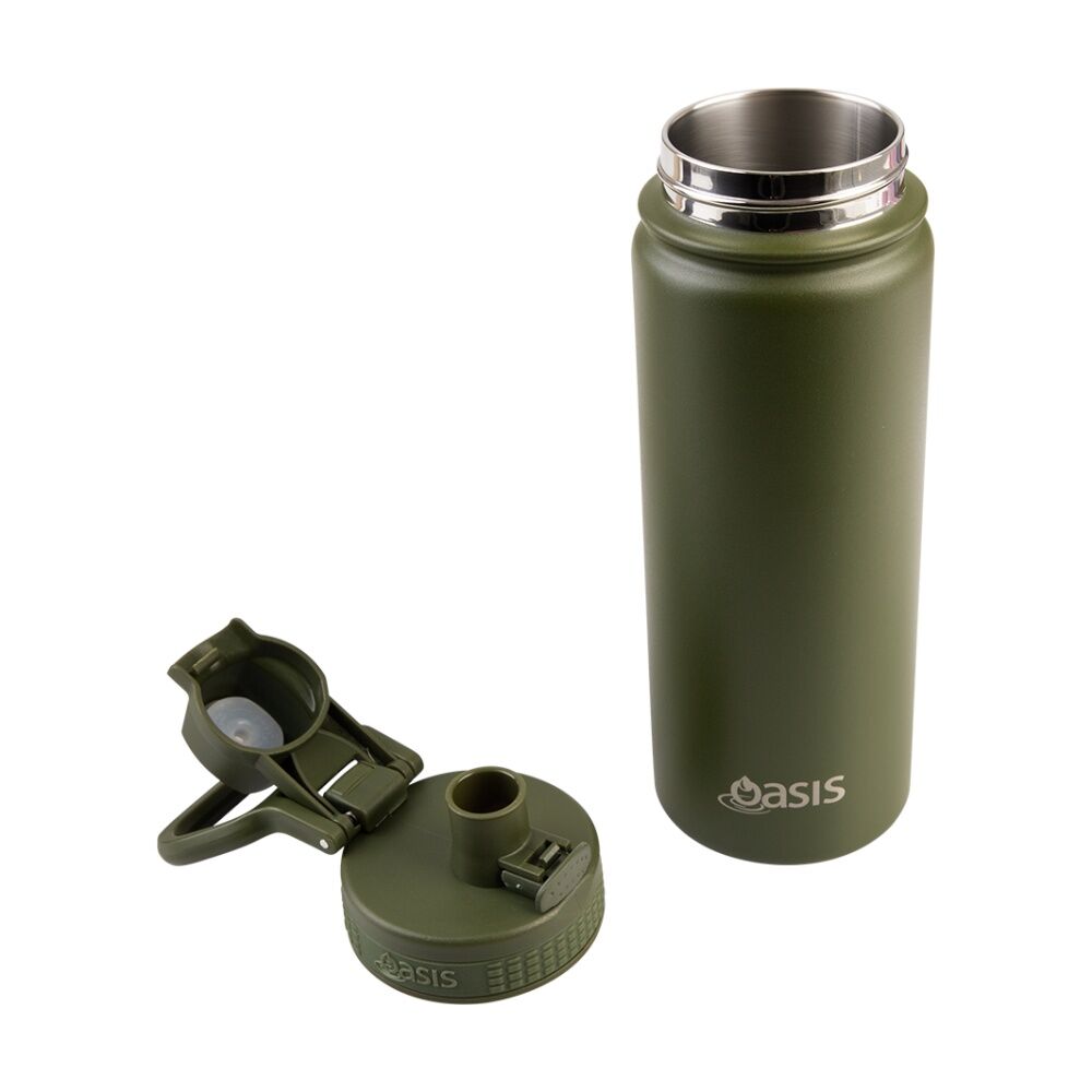 2PK Oasis Stainless Steel Double Wall Insulated Sports Bottle Forest Green 550ml