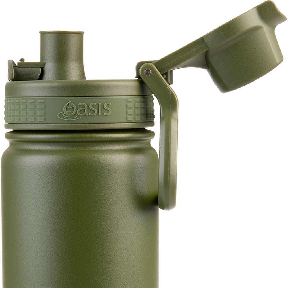 2PK Oasis Stainless Steel Double Wall Insulated Sports Bottle Forest Green 550ml