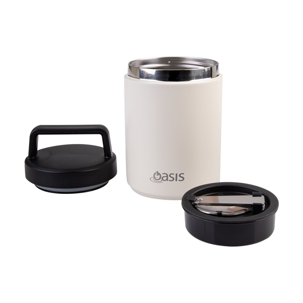 2PK Oasis Stainless Steel D/Wall Insulated Food Flask W/ Handle Alabaster 480ml