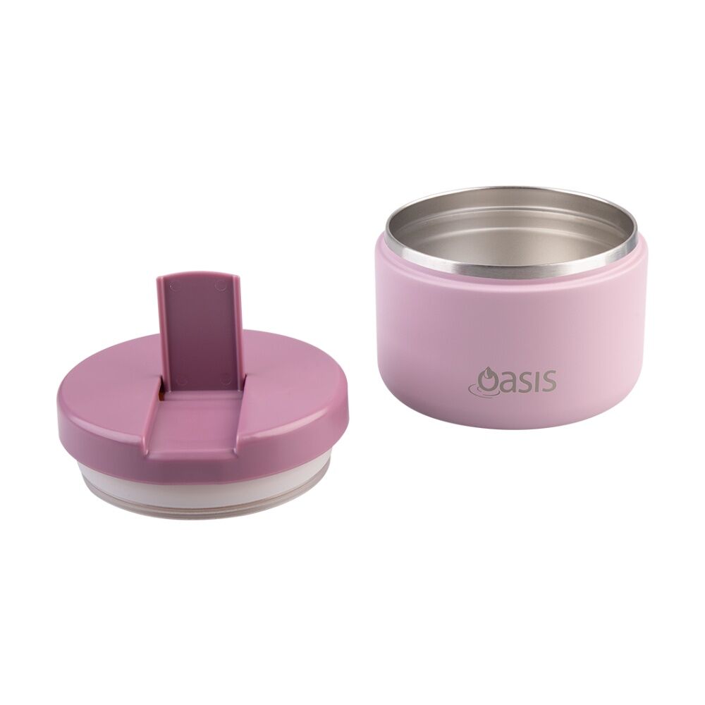 Oasis Stainless Steel Double Wall Insulated Food Flask Blush 300ml