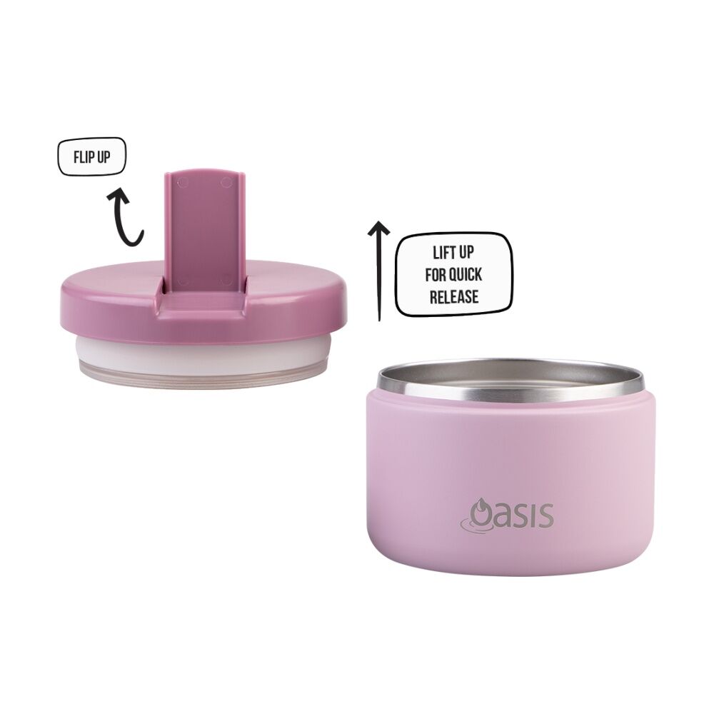 Oasis Stainless Steel Double Wall Insulated Food Flask Blush 300ml