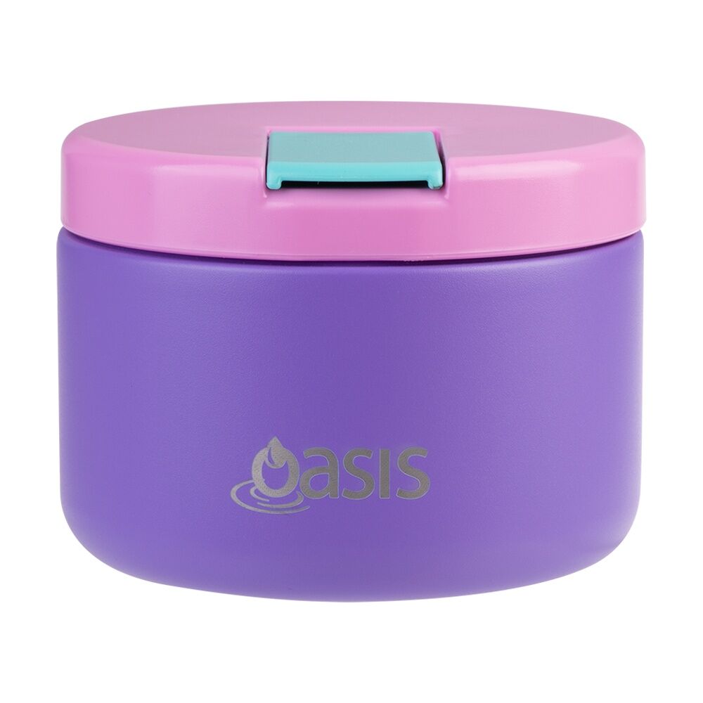2PK Oasis Stainless Steel Double Wall Insulated Food Flask Mermaid Purple 300ml