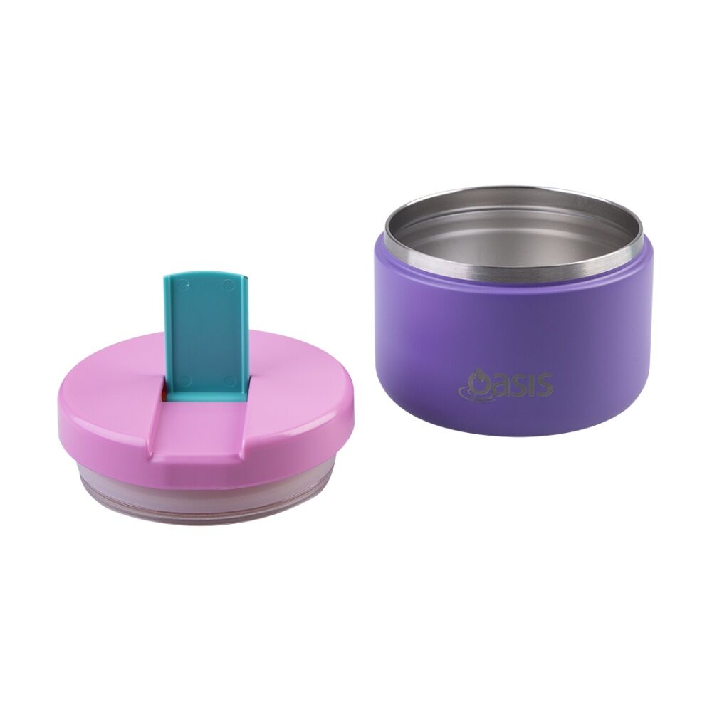 2PK Oasis Stainless Steel Double Wall Insulated Food Flask Mermaid Purple 300ml