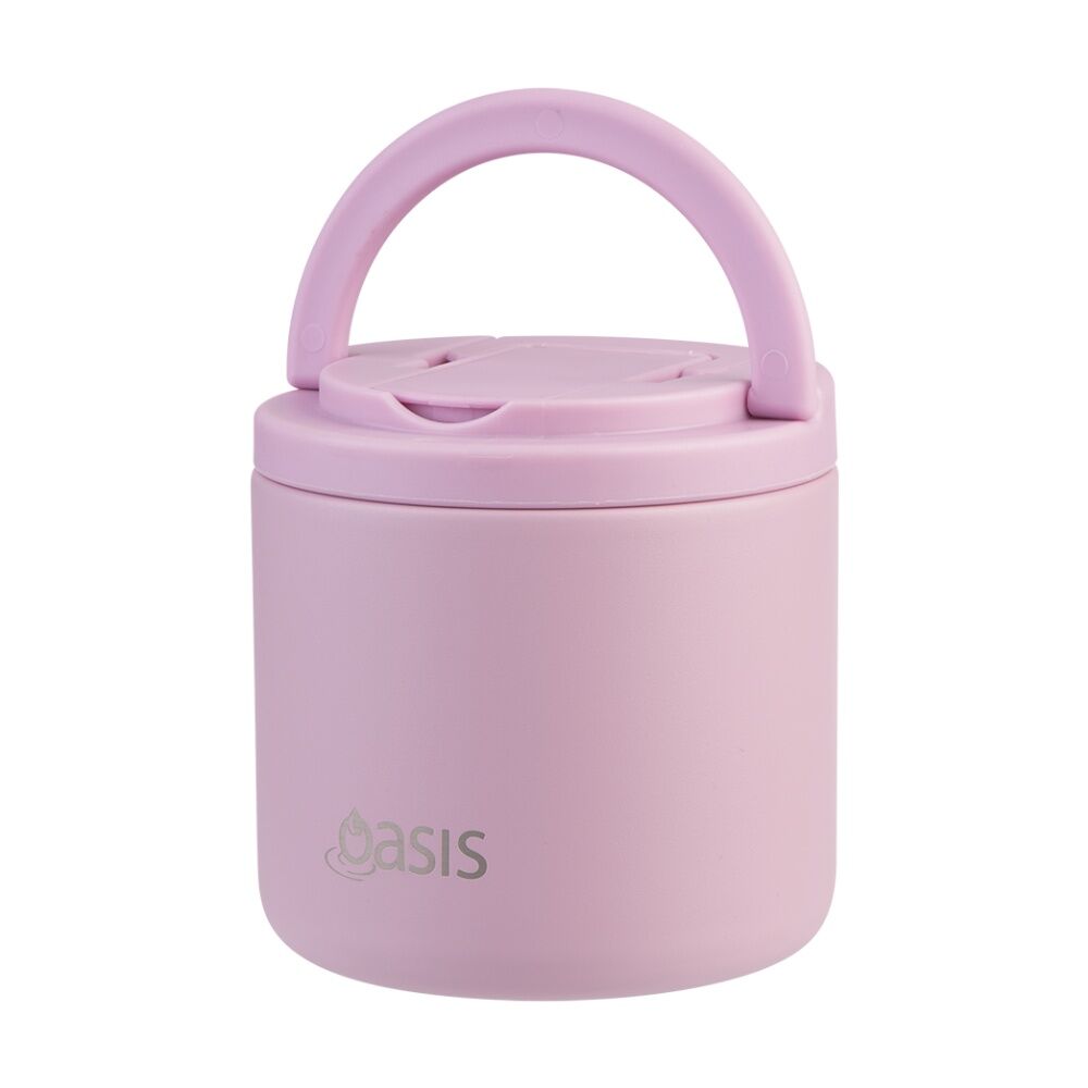 Oasis Stainless Steel Double Wall Insulated Food Flask W/ Lid Blush 500ml