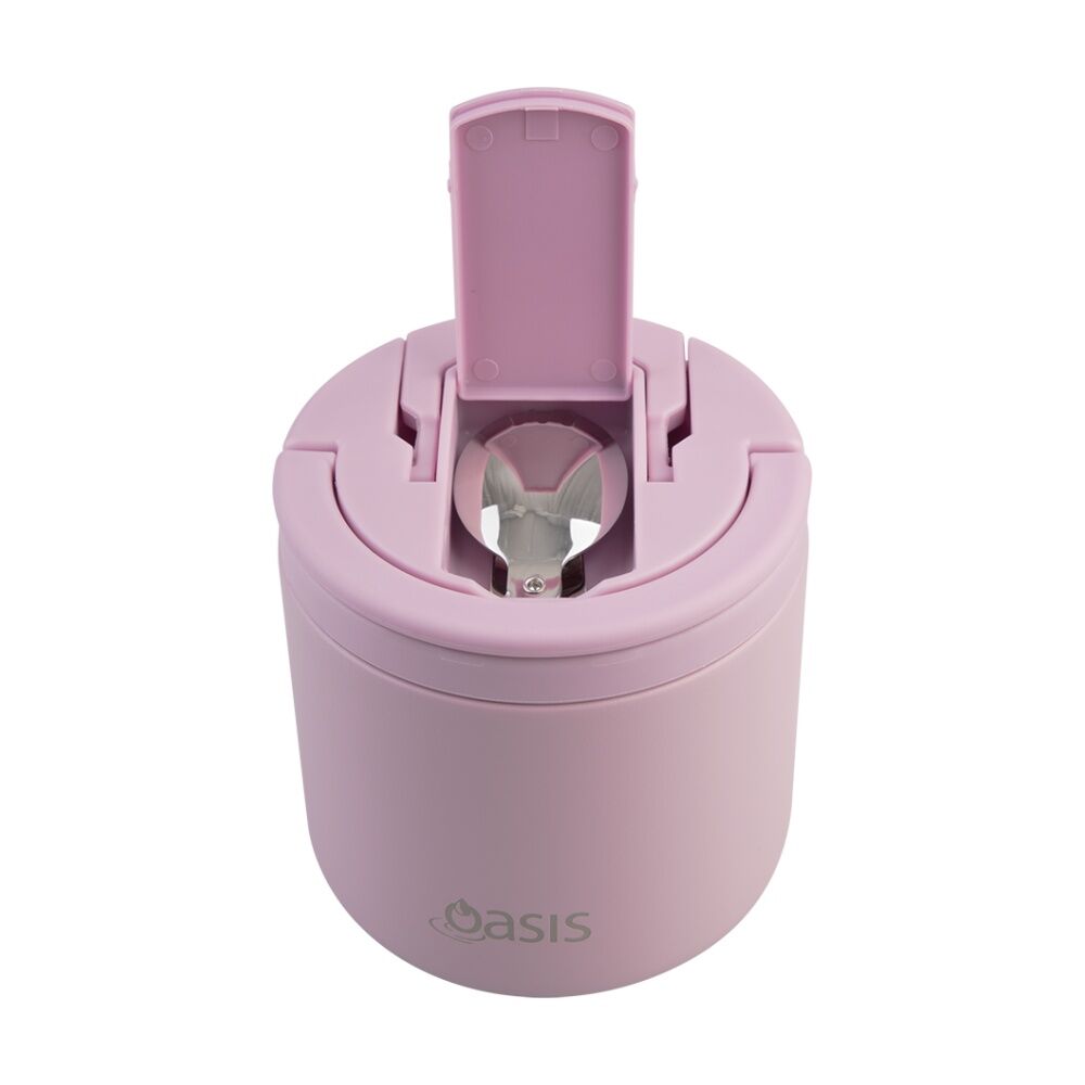 Oasis Stainless Steel Double Wall Insulated Food Flask W/ Lid Blush 500ml
