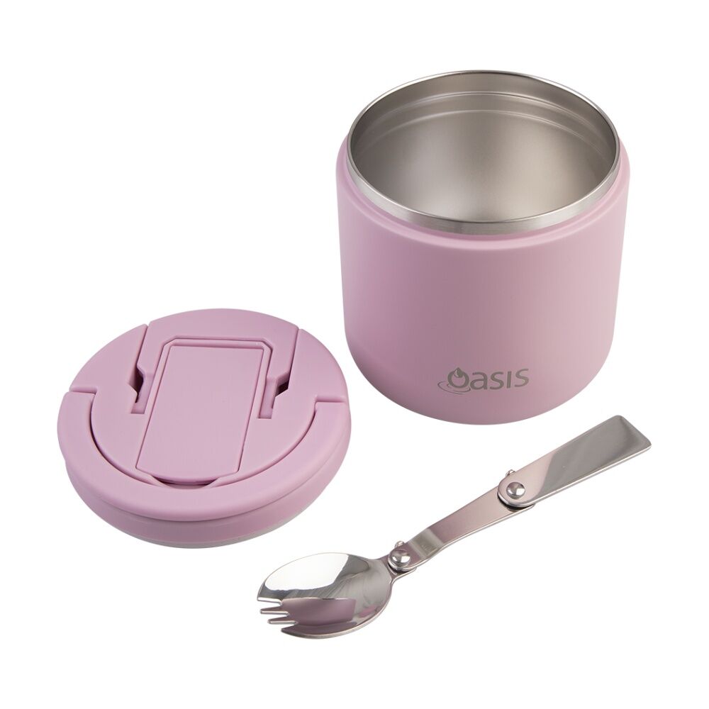 Oasis Stainless Steel Double Wall Insulated Food Flask W/ Lid Blush 500ml