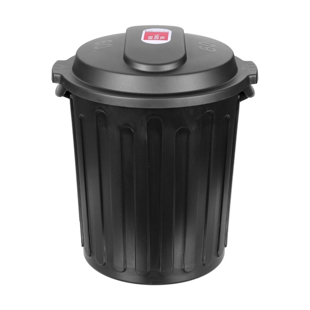 4x Boxsweden Dome Top Heavy Duty Durable Rubbish Bin Lid W/ Handles Black 60L