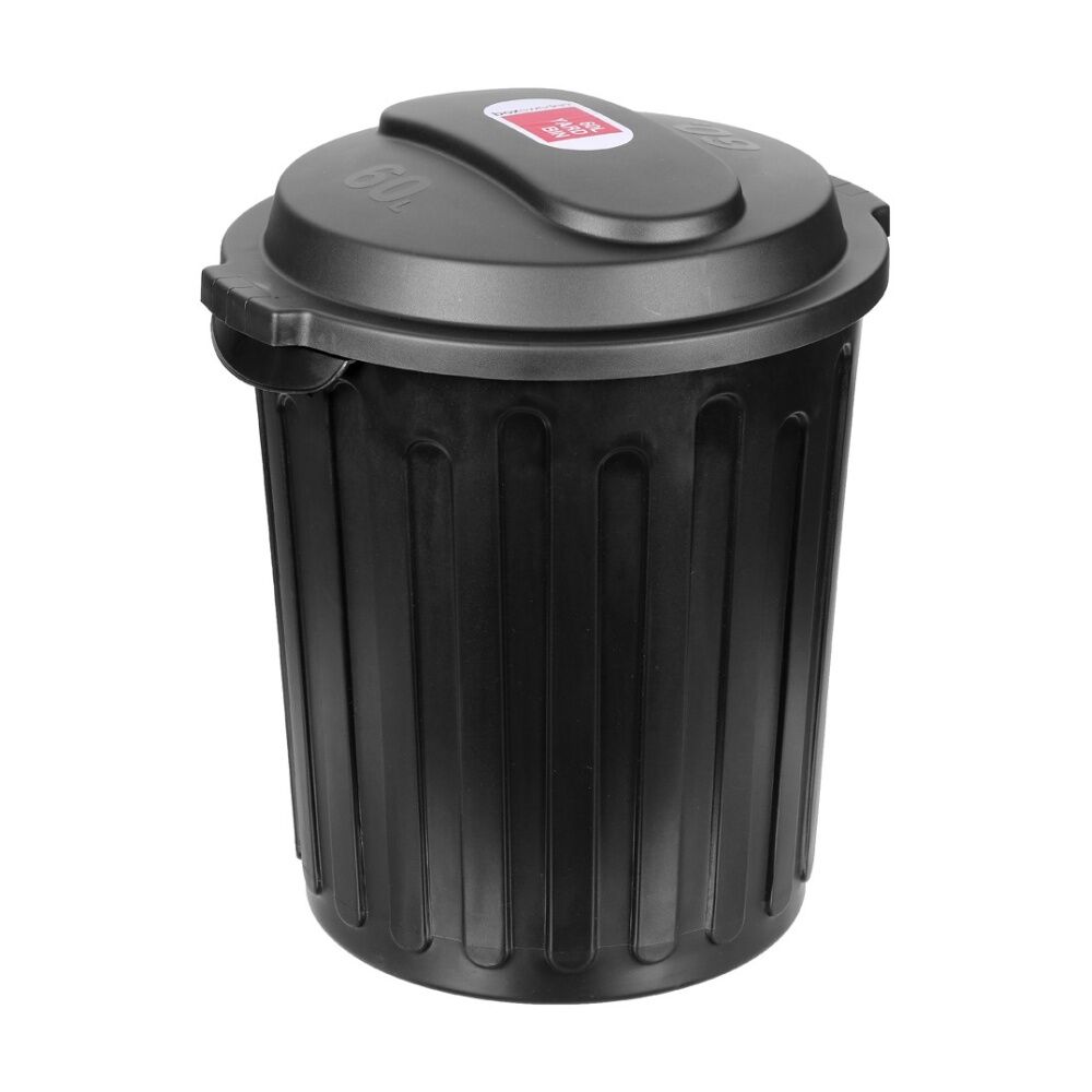 4x Boxsweden Dome Top Heavy Duty Durable Rubbish Bin Lid W/ Handles Black 60L