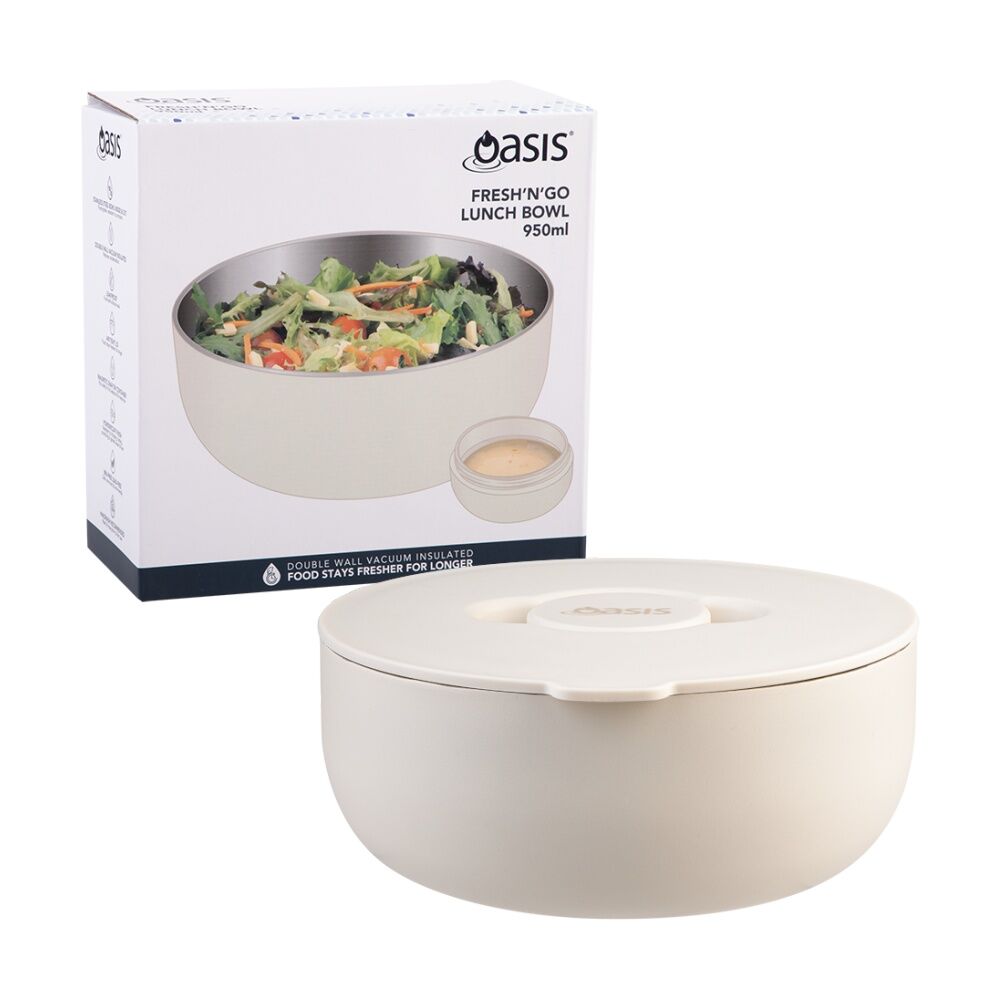 Oasis Stainless Steel Insulated Fresh-N-Go Lunch Bowl Alabaster 950ml
