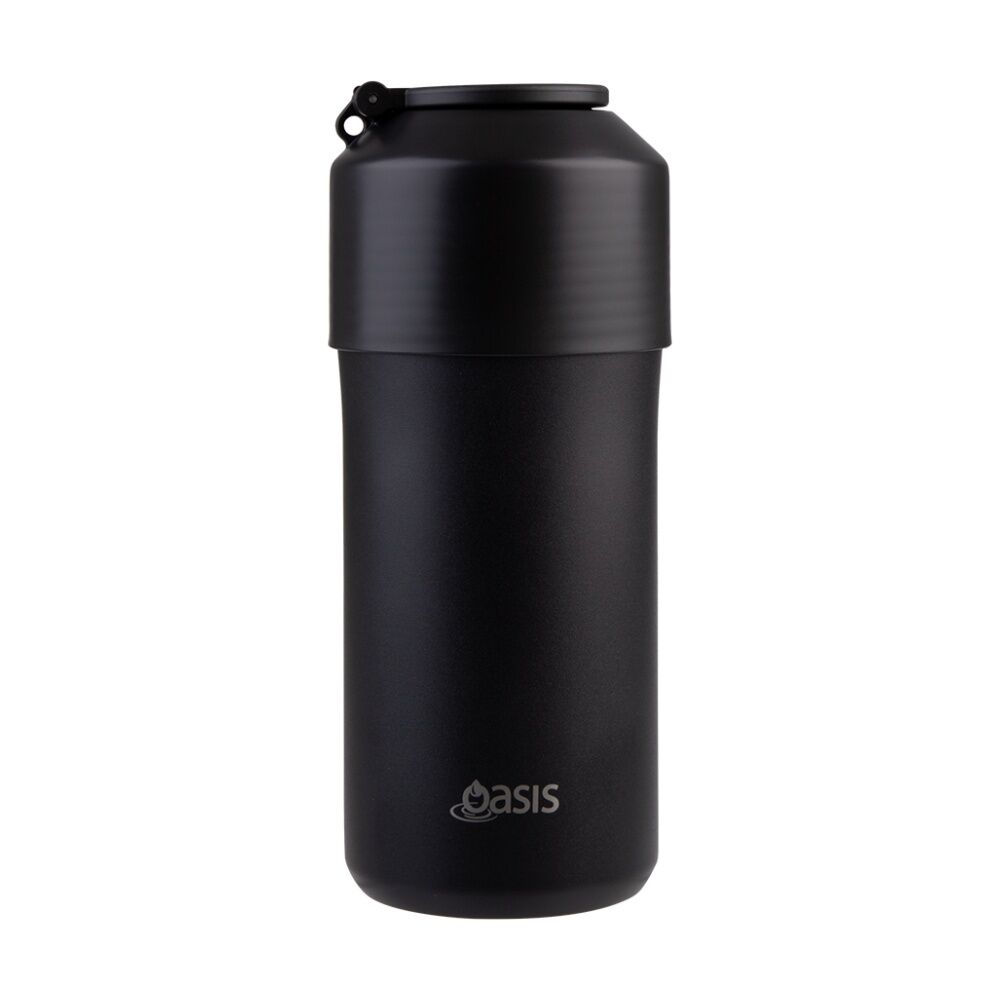 Oasis Stainless Steel Double Wall Insulated Adjustable Wine Cooler Black