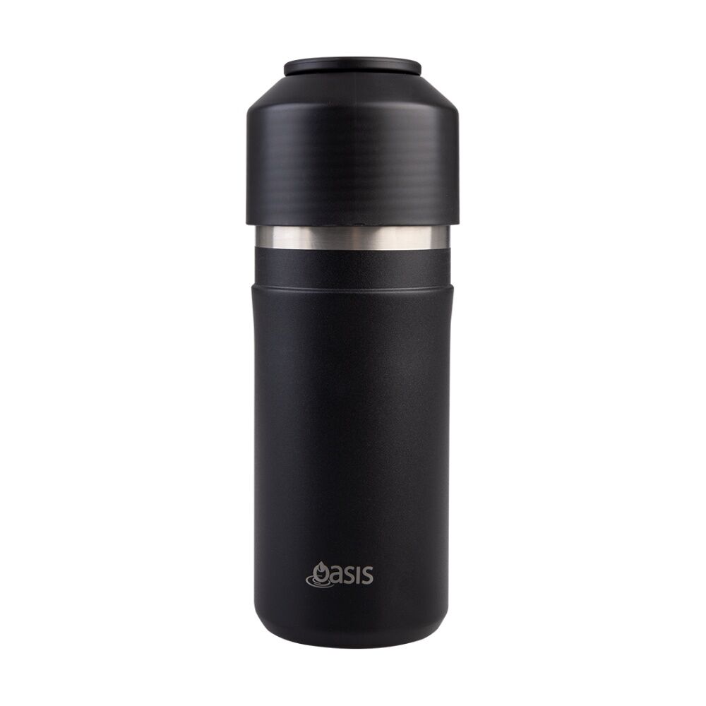2PK Oasis Stainless Steel Double Wall Insulated Adjustable Wine Cooler Black