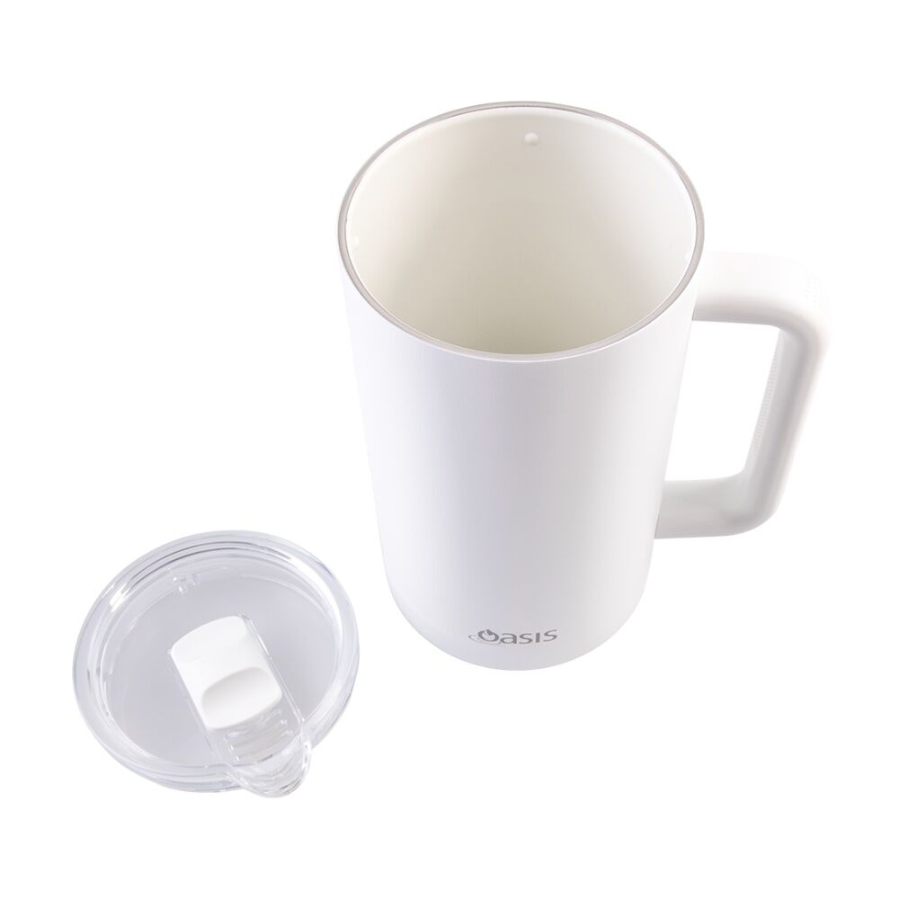 Oasis Ceramic Lined Stainless Steel Insulated Water Pitcher White 1.5L