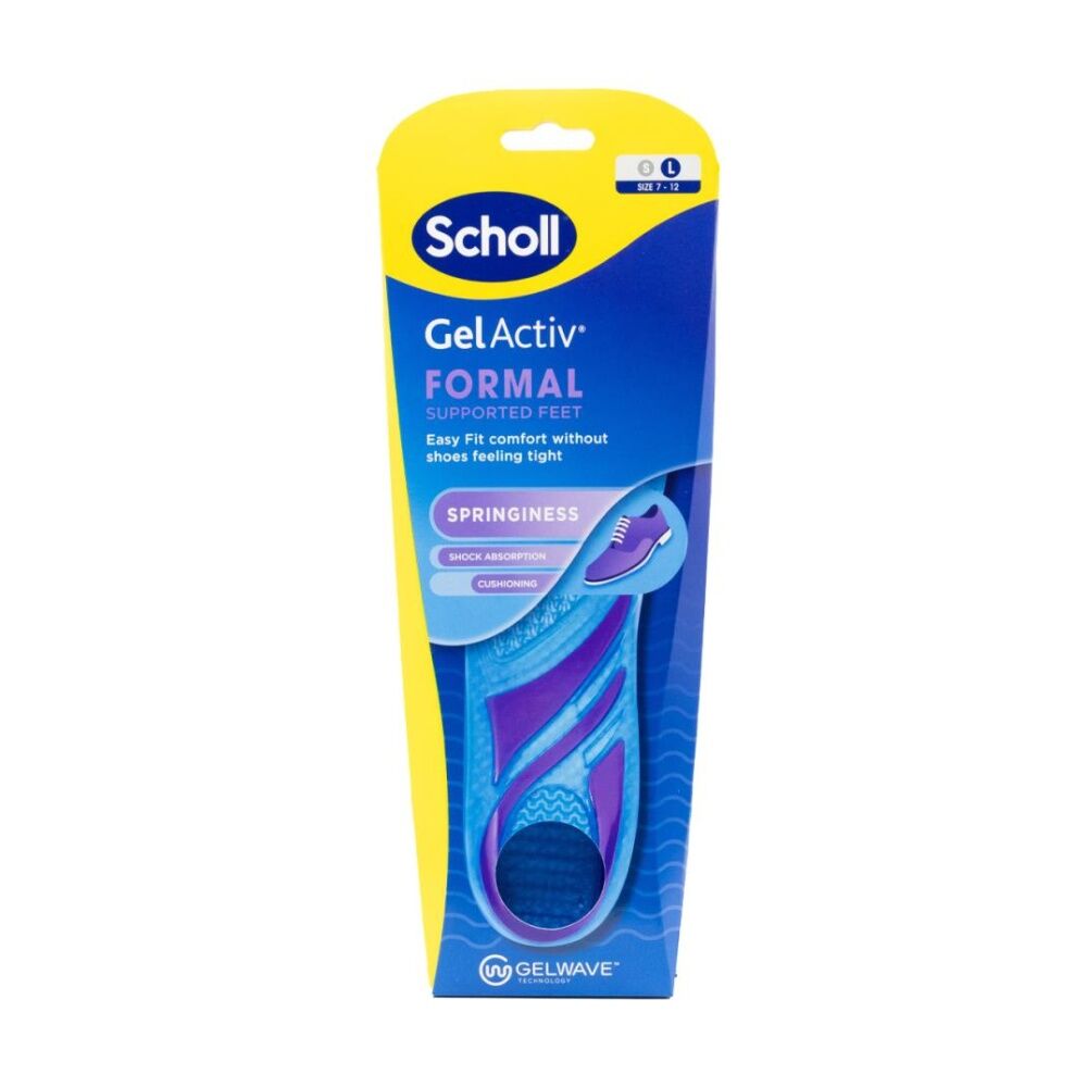 8PK Scholl Gel Activ Formal Supported Feel Shoe Insoles Gelwave Technology LRG