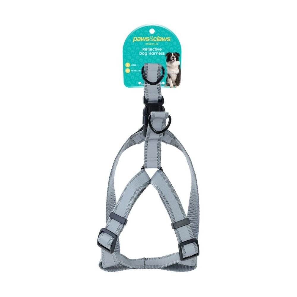 3x Paws And Claws Reflective Adjustable Pet Dog Harness Large 45-75x2.5cm Assorted