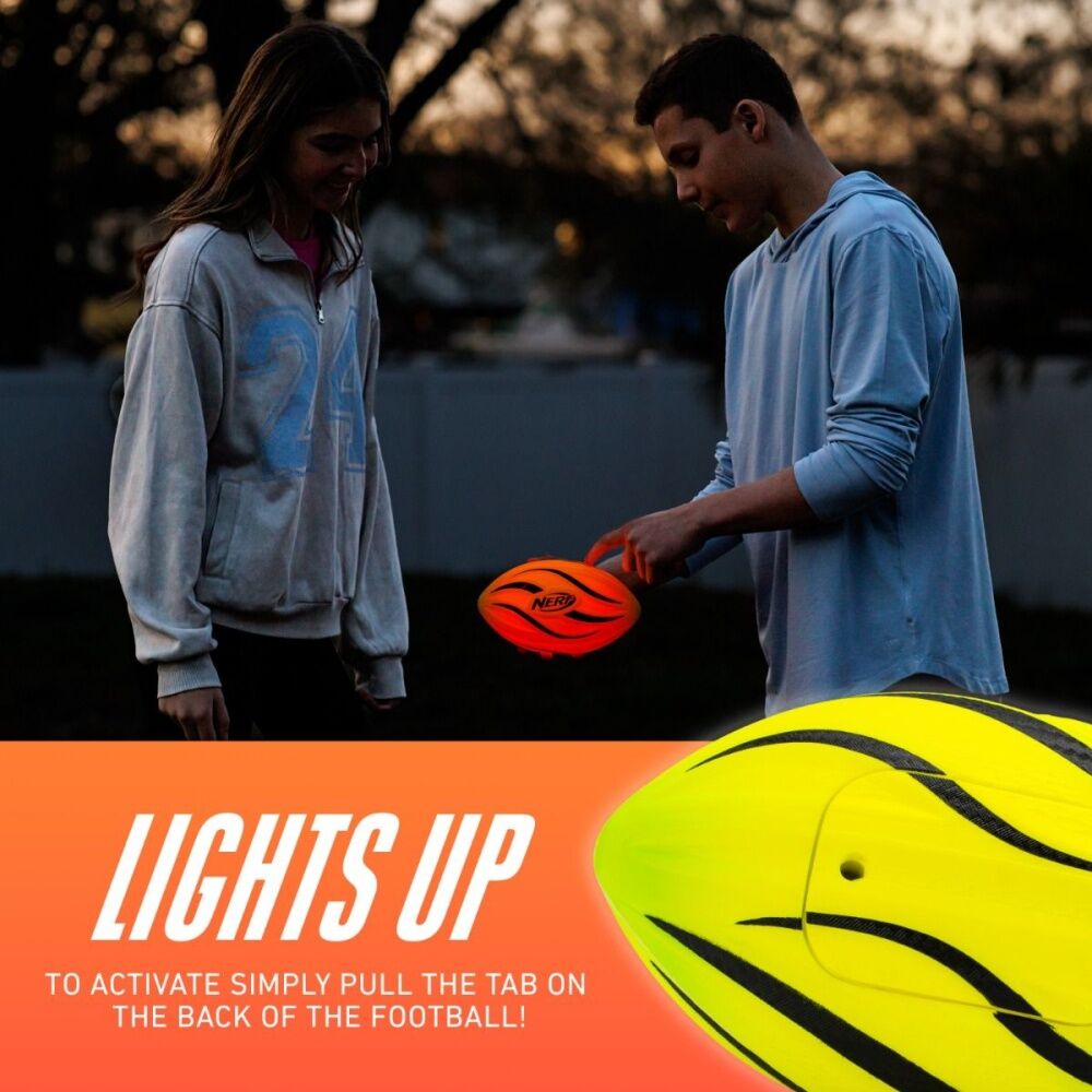 Nerf Lightstrike Football Durable Grip For Outdoor Play Yellow