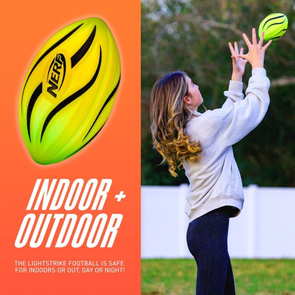 Nerf Lightstrike Football Durable Grip For Outdoor Play Yellow