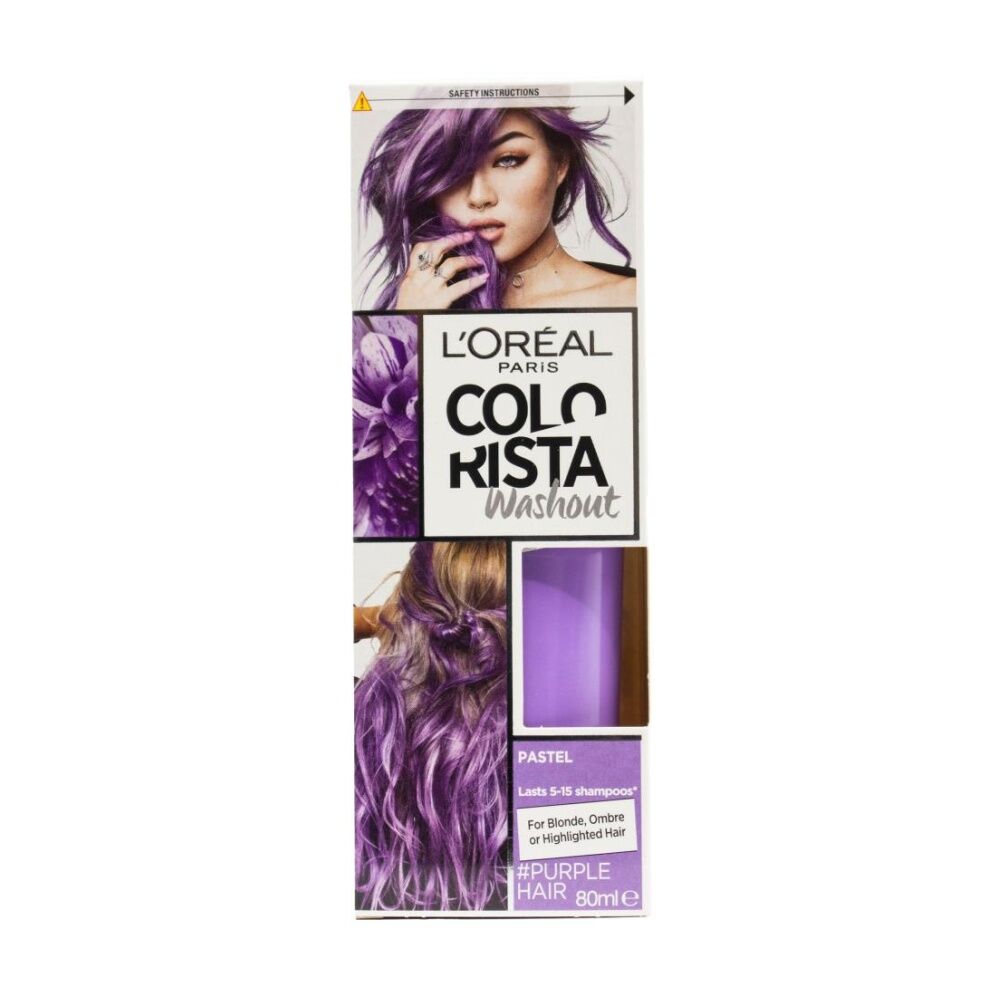 12PK Loreal Paris Colorista Washout Pastel Purple Temporary Hair Dye 80ml