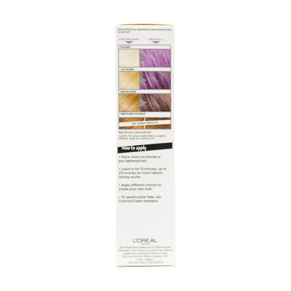 12PK Loreal Paris Colorista Washout Pastel Purple Temporary Hair Dye 80ml
