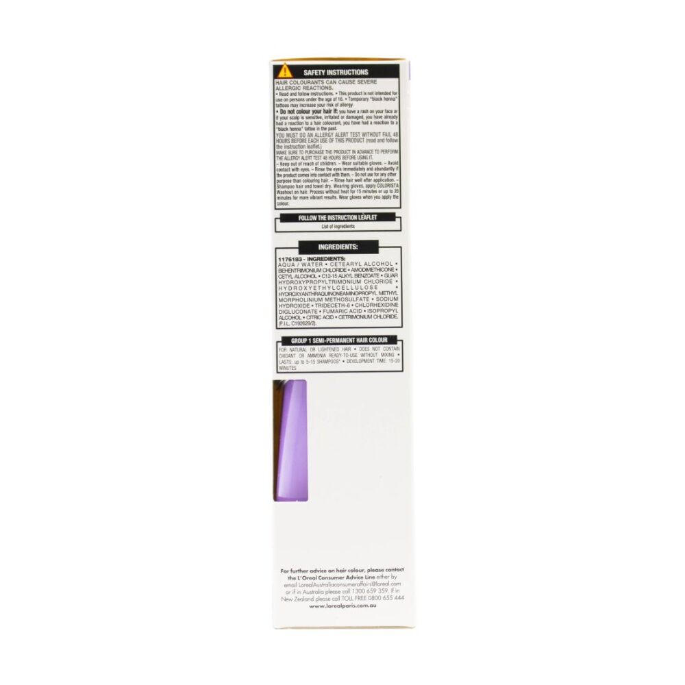 12PK Loreal Paris Colorista Washout Pastel Purple Temporary Hair Dye 80ml