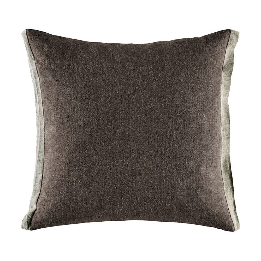 Kas Australia Belrose Cushion Linen Flange Charcoal 50x50cm