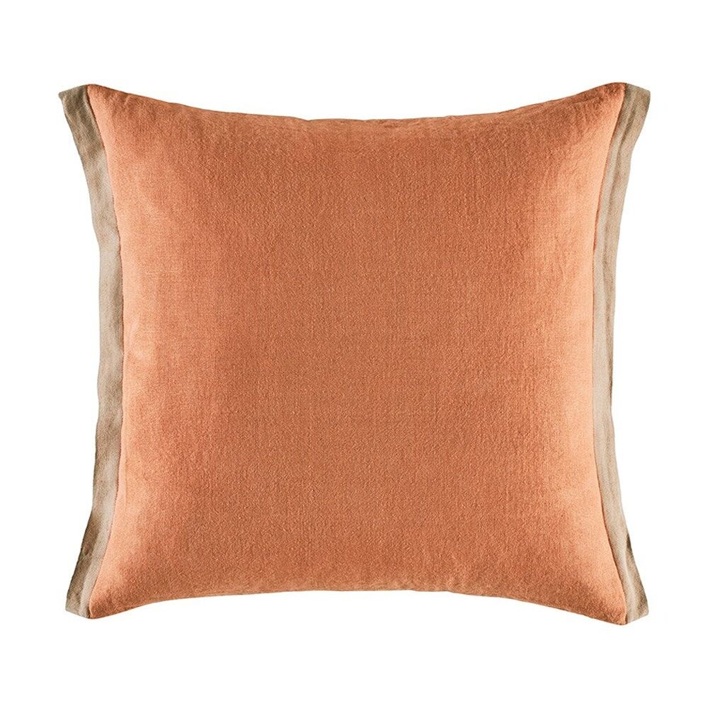 Kas Australia Belrose Cushion Linen Flange Caramel 50x50cm