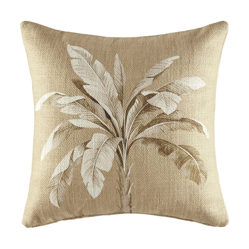 Kas Australia Ayanna Cushion Printed Leaf Cotton Neutral 50x50cm