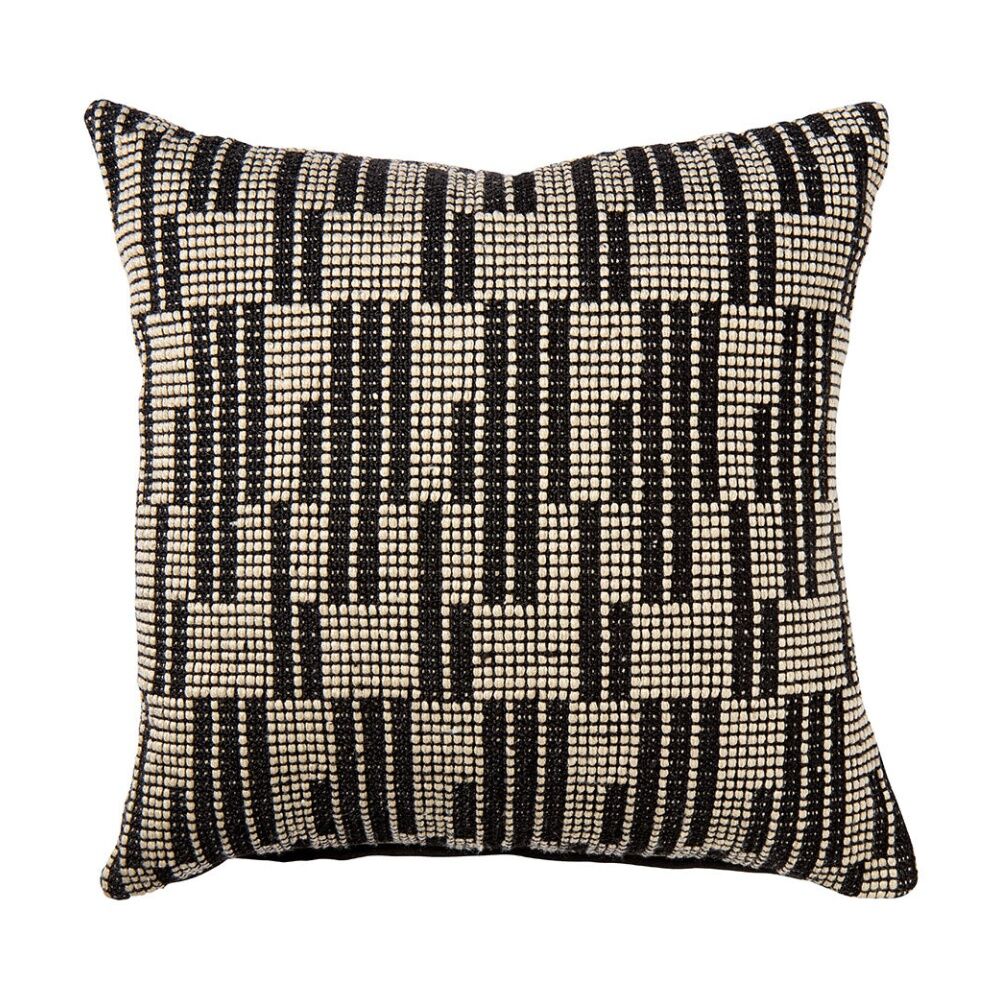 Kas Australia Sonny Outdoor Cushion Geometric Charcoal 50x50cm