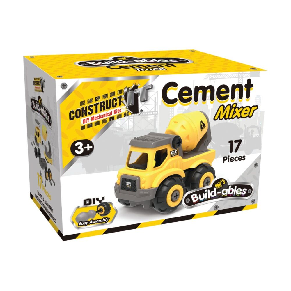 2PK 17pc Construct It Build-ables Cement Truck Toy Kids 3y+ Yellow