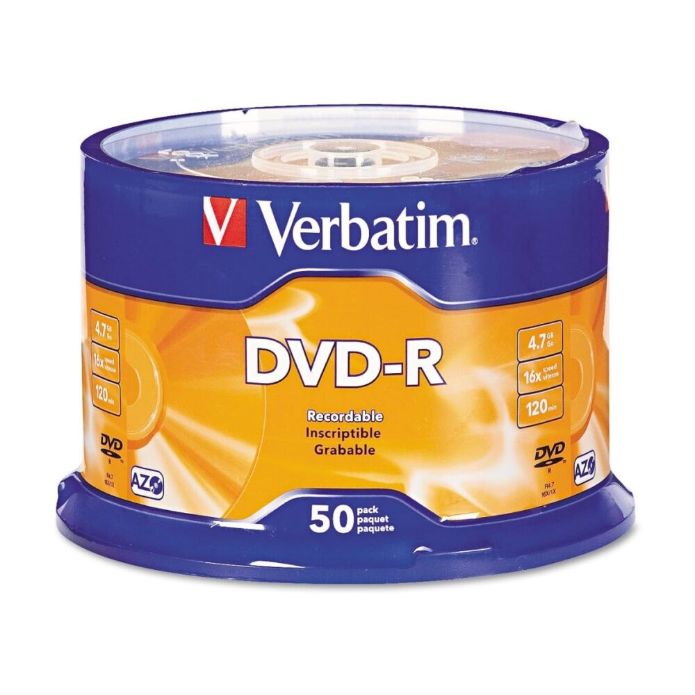 2 x 50pc VERBATIM DVD-R Spindle 16x Speed Blank Discs 4.7GB/120min