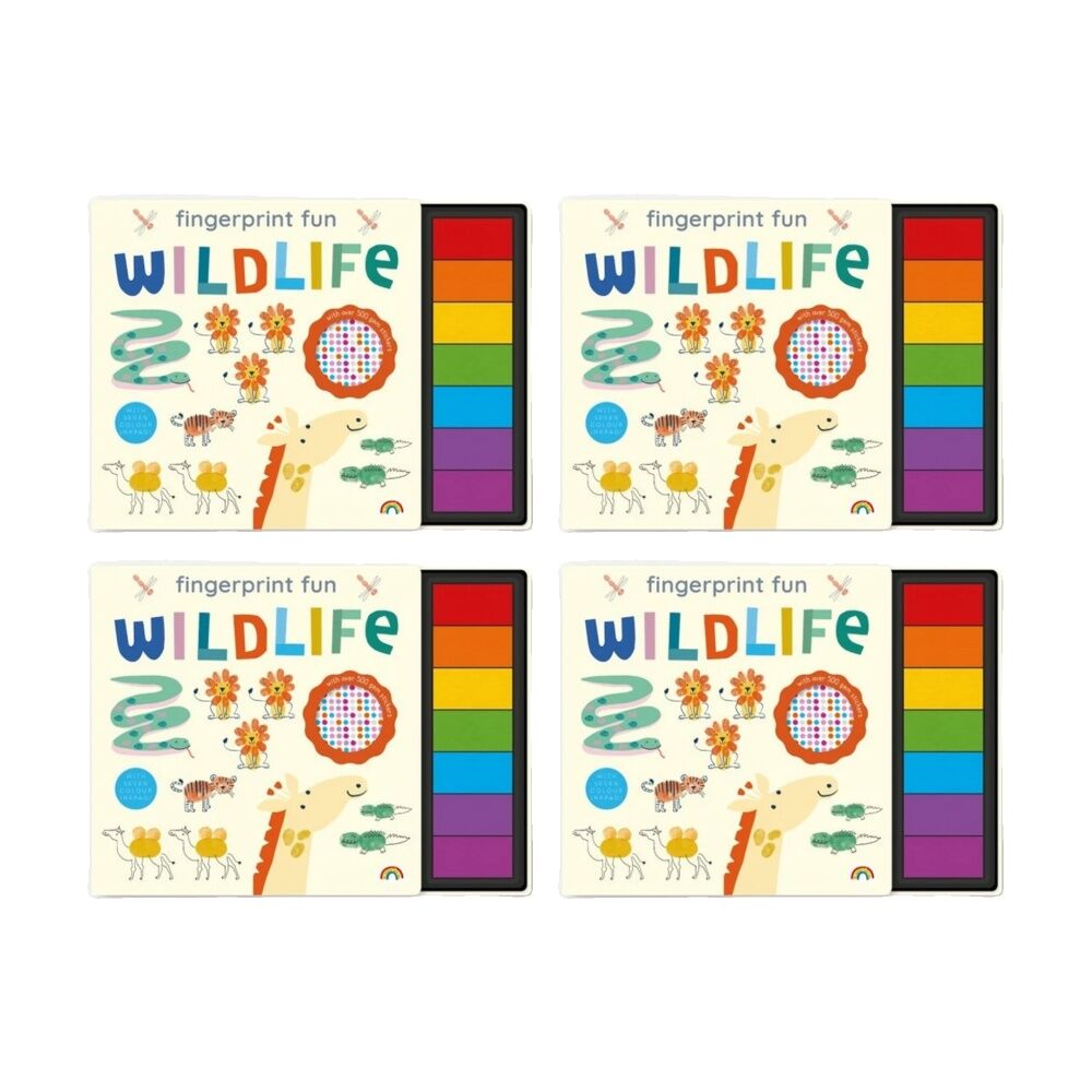 4PK Really Decent Books Fingerprint Fun Wildlife Kids Activity Book 3y+