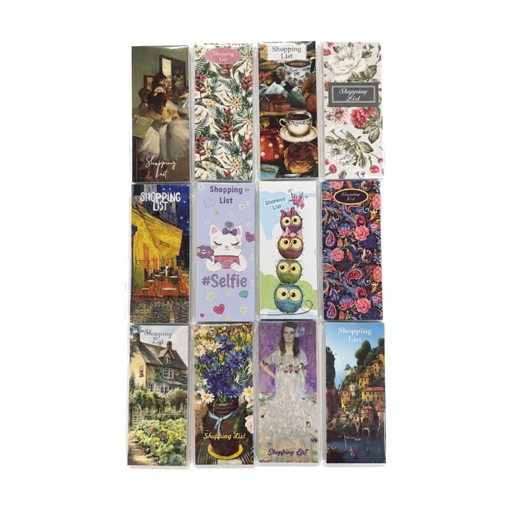 12pc Scribbles Stationery Shopping List Notepad Pack Twelve Designs Included