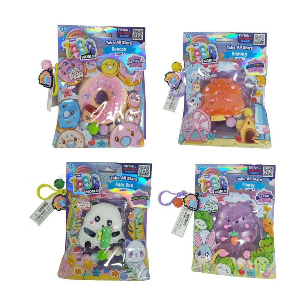 6PK Born To Play Taba World Squishys Series 1 Craft Craze Assorted