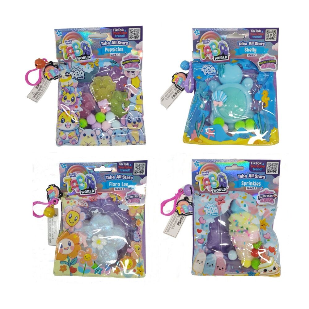 6PK Born To Play Taba World Squishys Series 1 Craft Craze Assorted