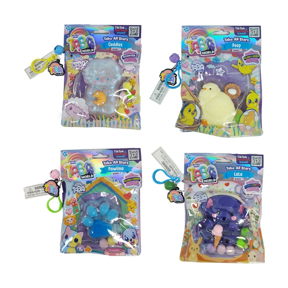 6PK Born To Play Taba World Squishys Series 1 Craft Craze Assorted