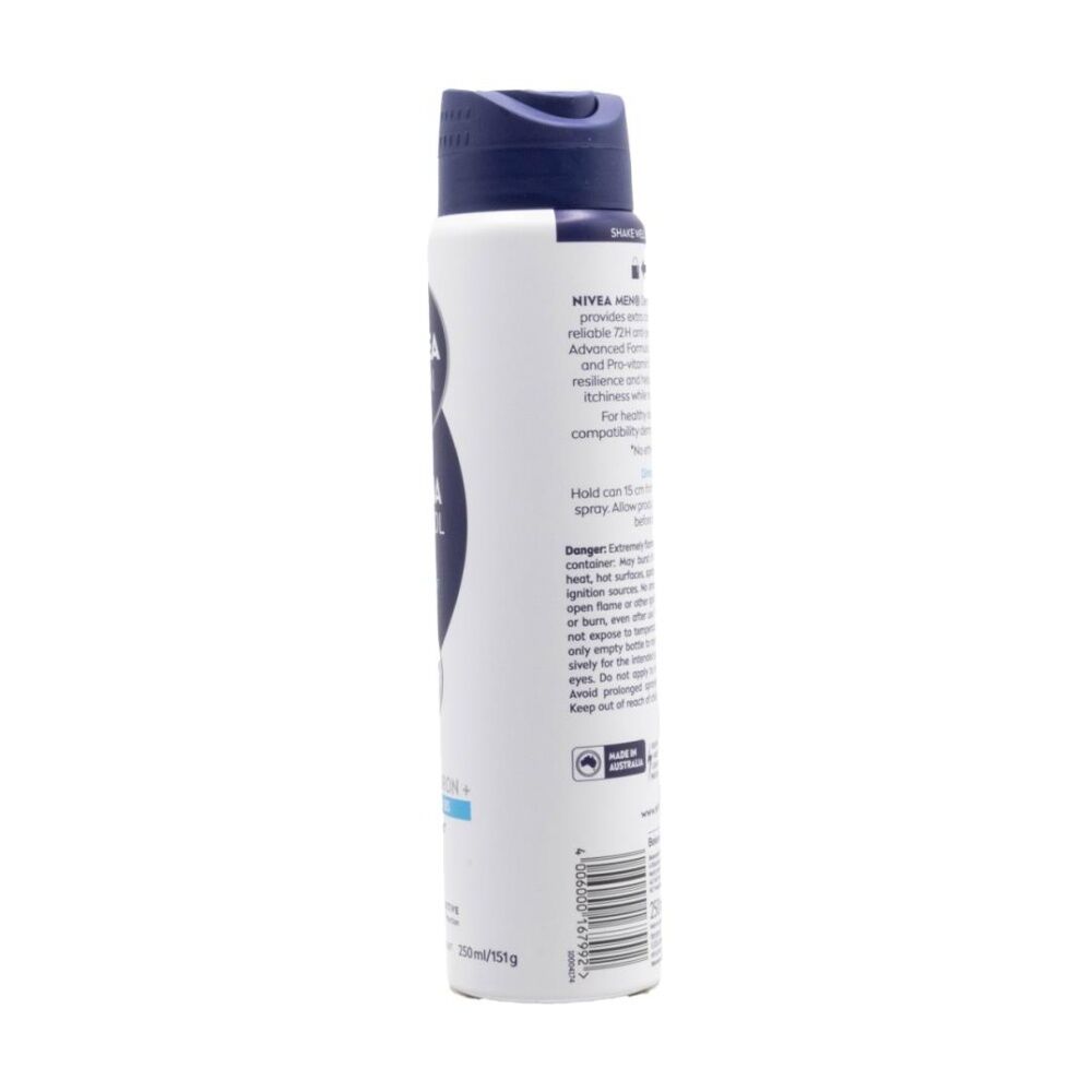 12PK Nivea 72H Antiperspirant Men's Derma Control Spray 250ml Pro Vitamin B5