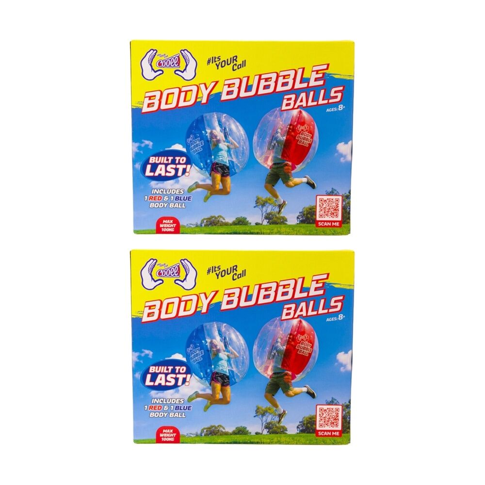 2x 2pc Cooee 1.2m Inflatable Bumper Body Bubble Balls Outdoor Game Kids Toy 8y+