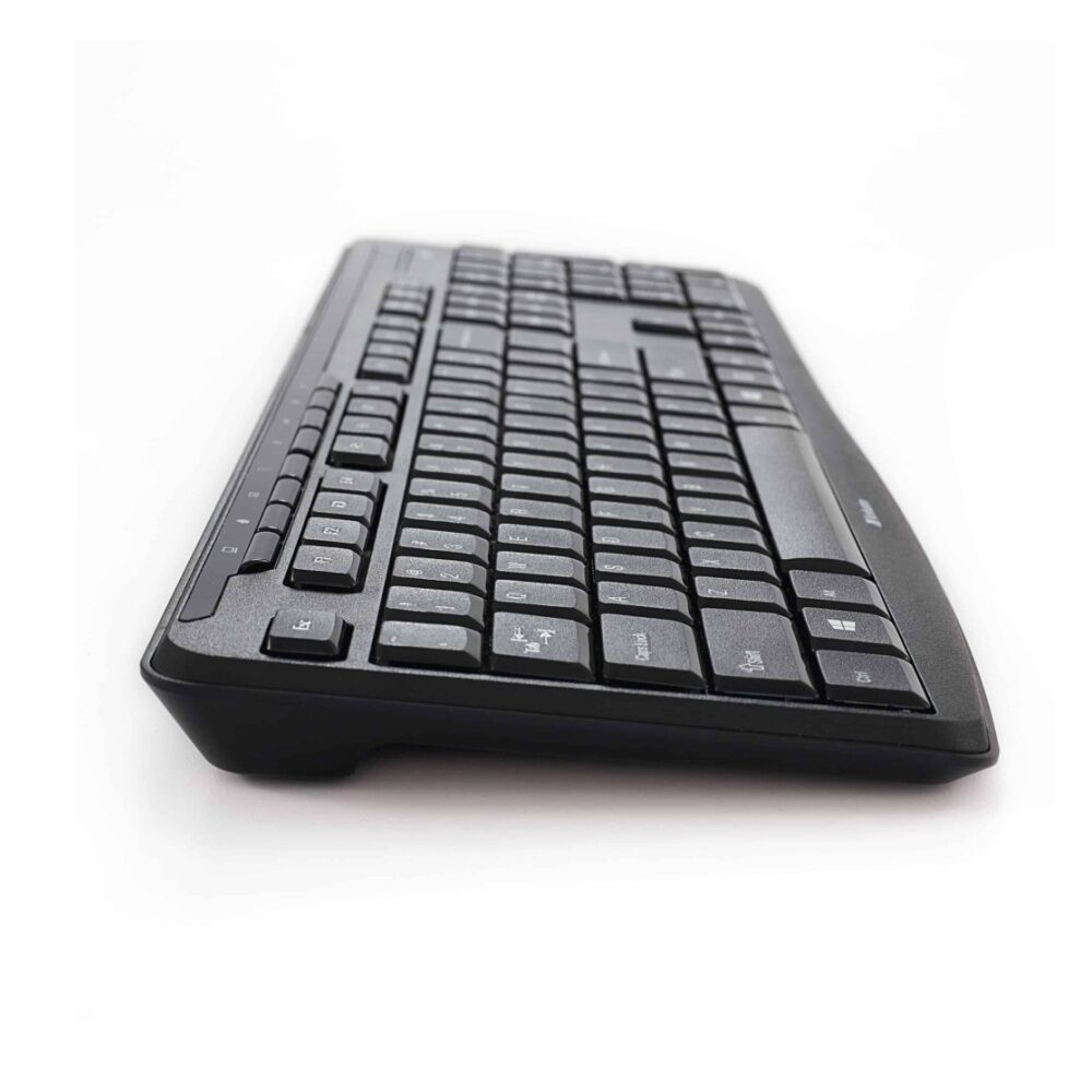 VERBATIM Silent Slim Wireless Blue LED Mouse & Keyboard Set Black