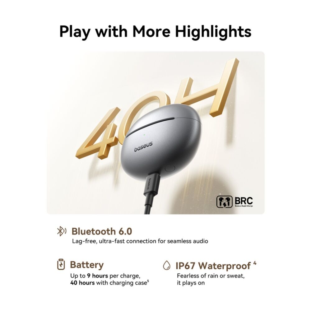 Baseus Bowie MC1 Pro Lightweight Comfortable Open-Ear Earbuds Black