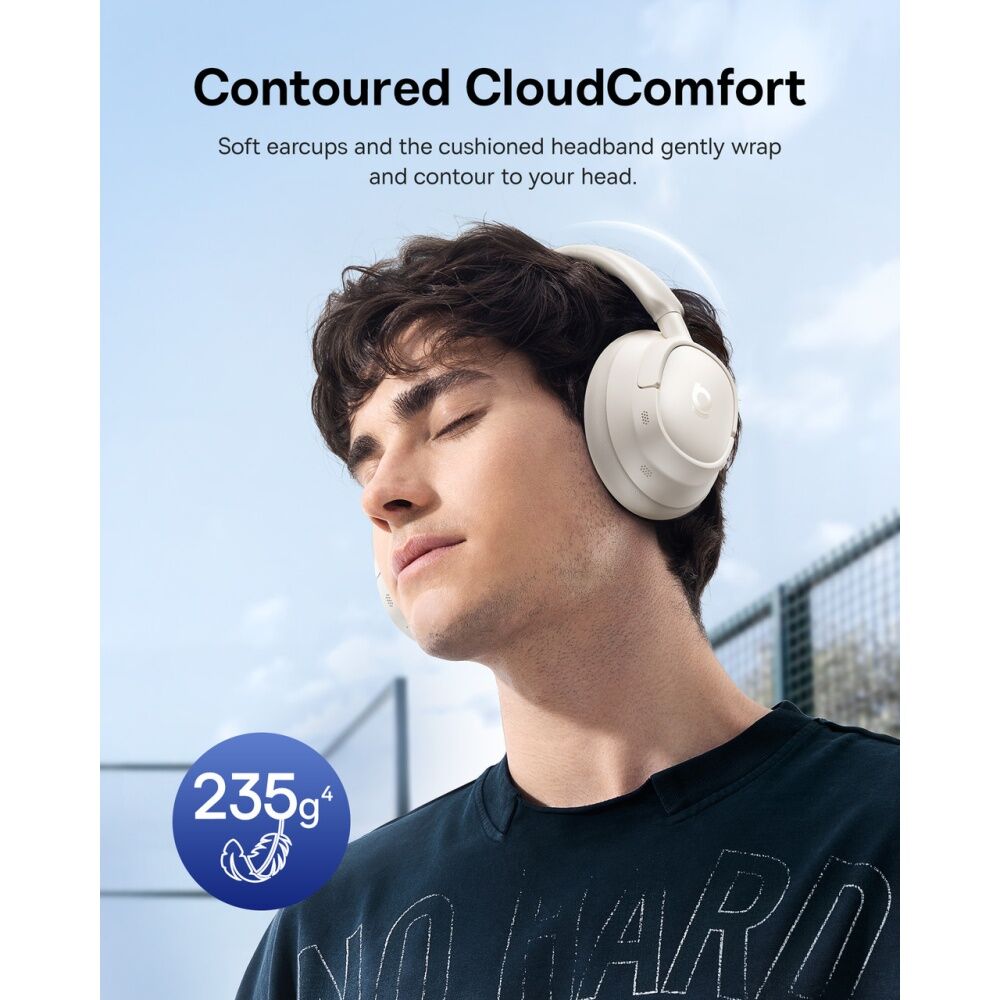 Baseus BH1 NC Wireless Adaptive Noise Cancelling Over-Ear Headphones White