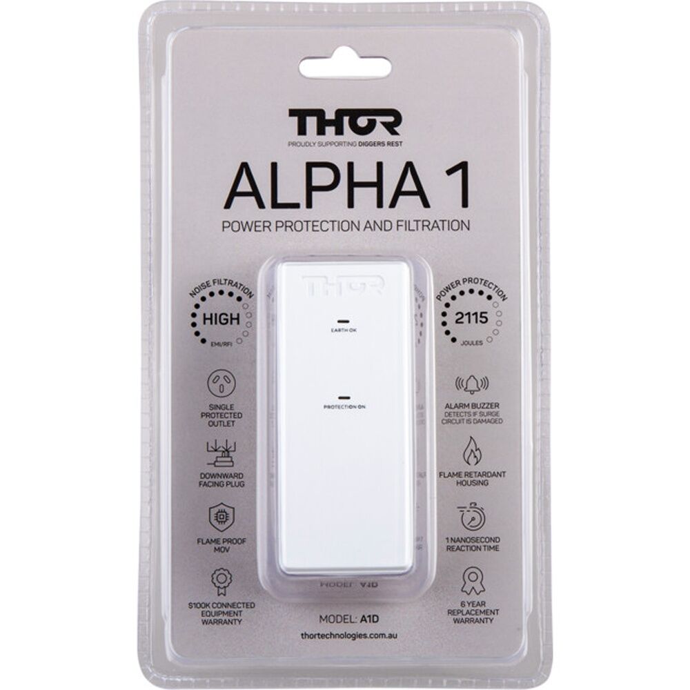Thor Alpha Single Outlet Downward Facing Surge Protector Appliance